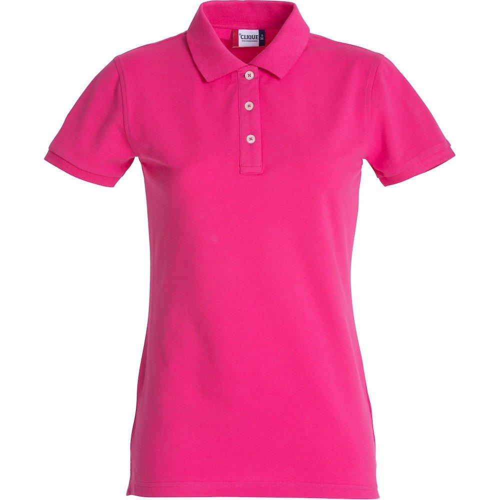 Premium Poloshirt Damen Dunkelrosa S von Clique
