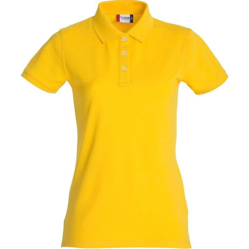 Premium Poloshirt Damen Gelb Bunt M von Clique