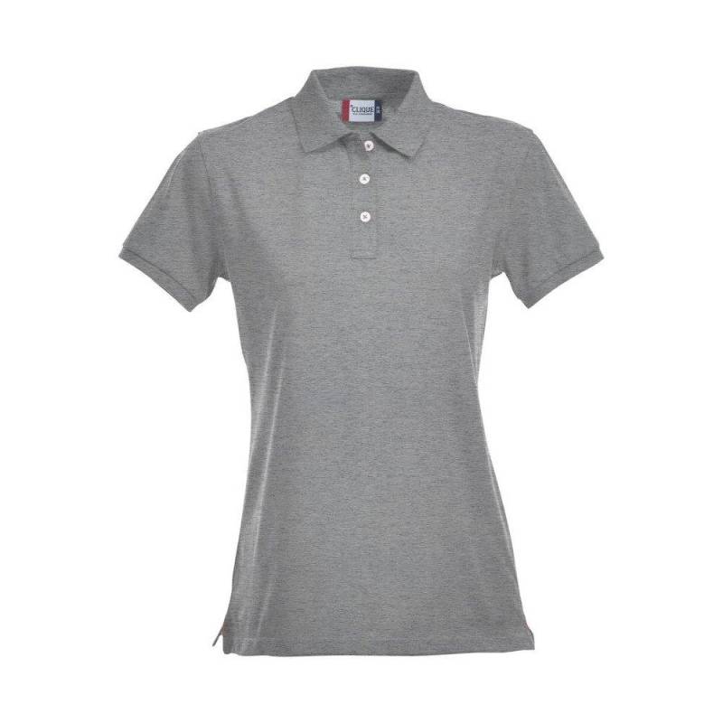 Premium Poloshirt Damen Grau M von Clique