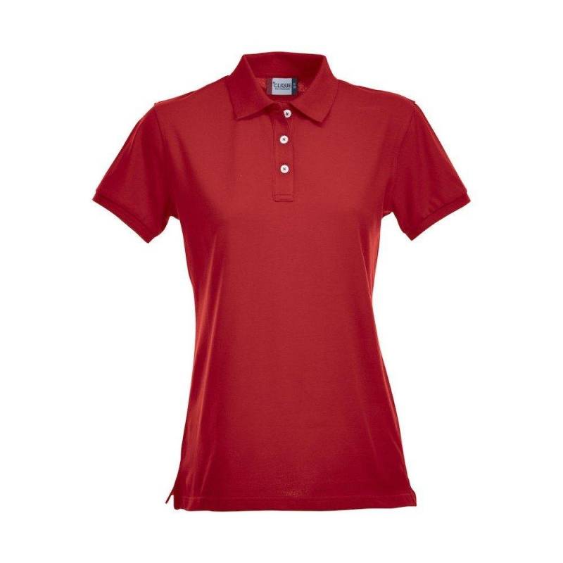 Premium Poloshirt Damen Rot Bunt L von Clique