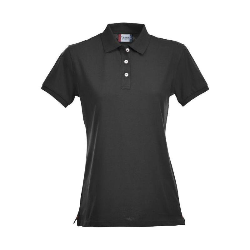 Premium Poloshirt Damen Schwarz S von Clique
