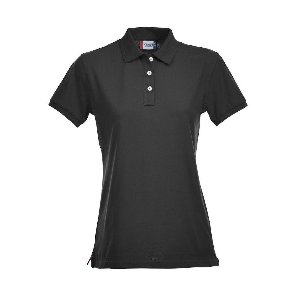 Premium Poloshirt Damen Schwarz XXL von Clique