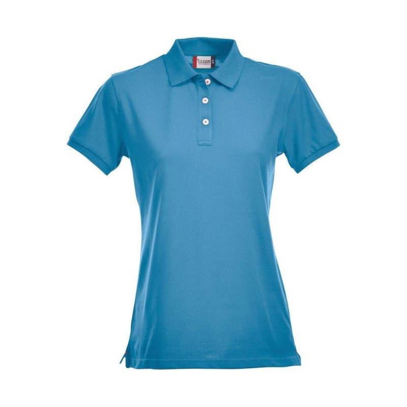 Premium Poloshirt Damen Türkisblau S von Clique