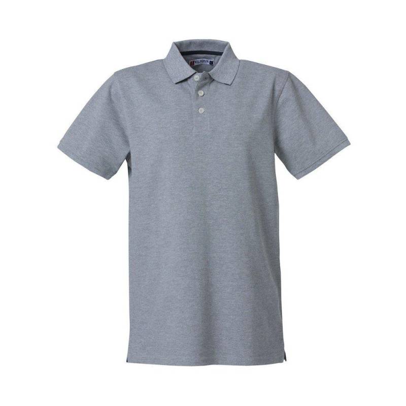 Premium Poloshirt Herren Grau M von Clique