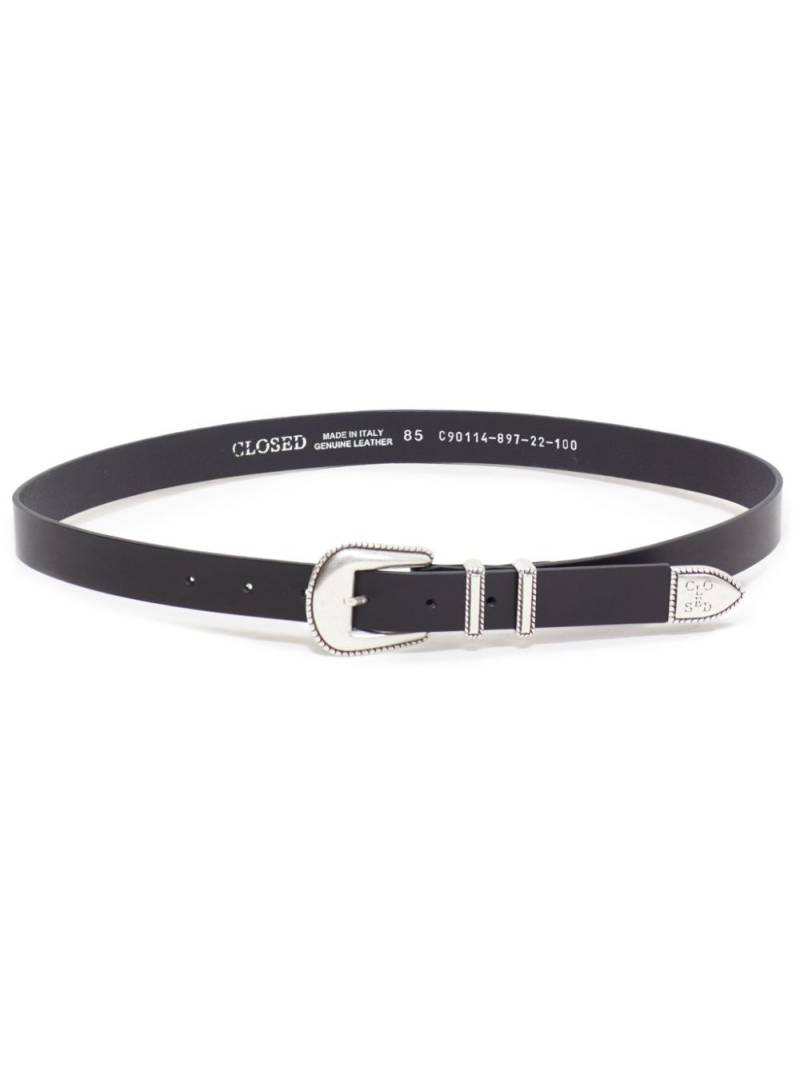 Closed buckle leather belt - Black von Closed