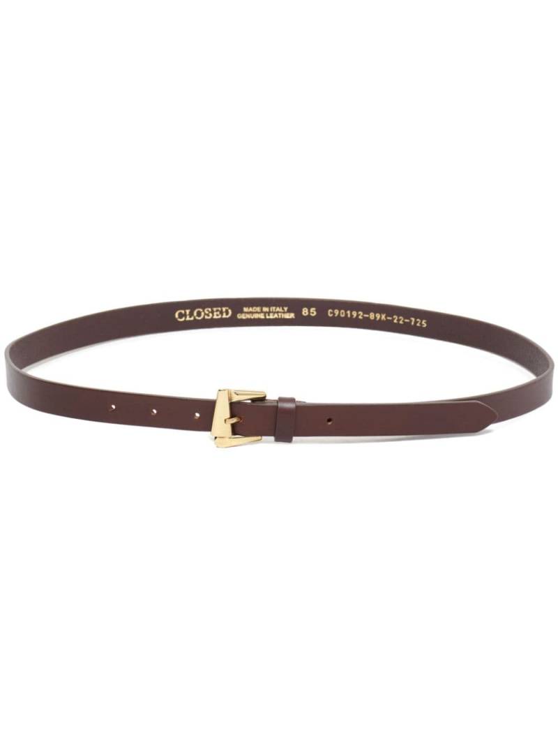 Closed buckle leather belt - Brown von Closed