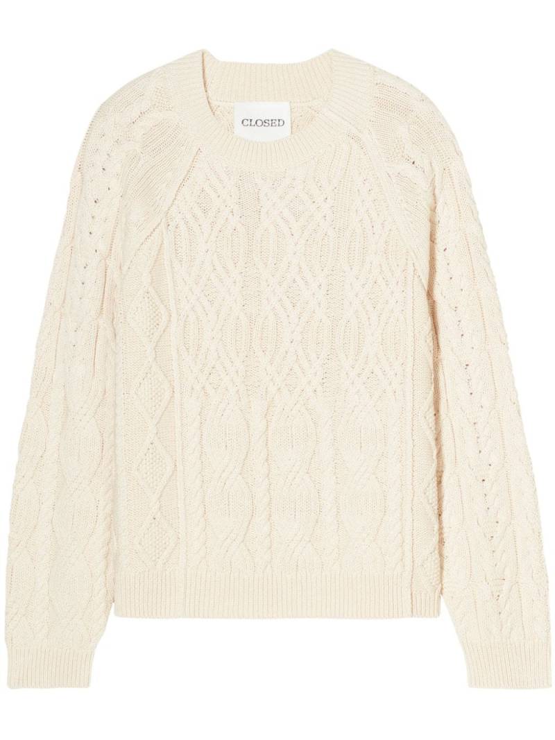 Closed cable-knit organic cotton jumper - Neutrals von Closed