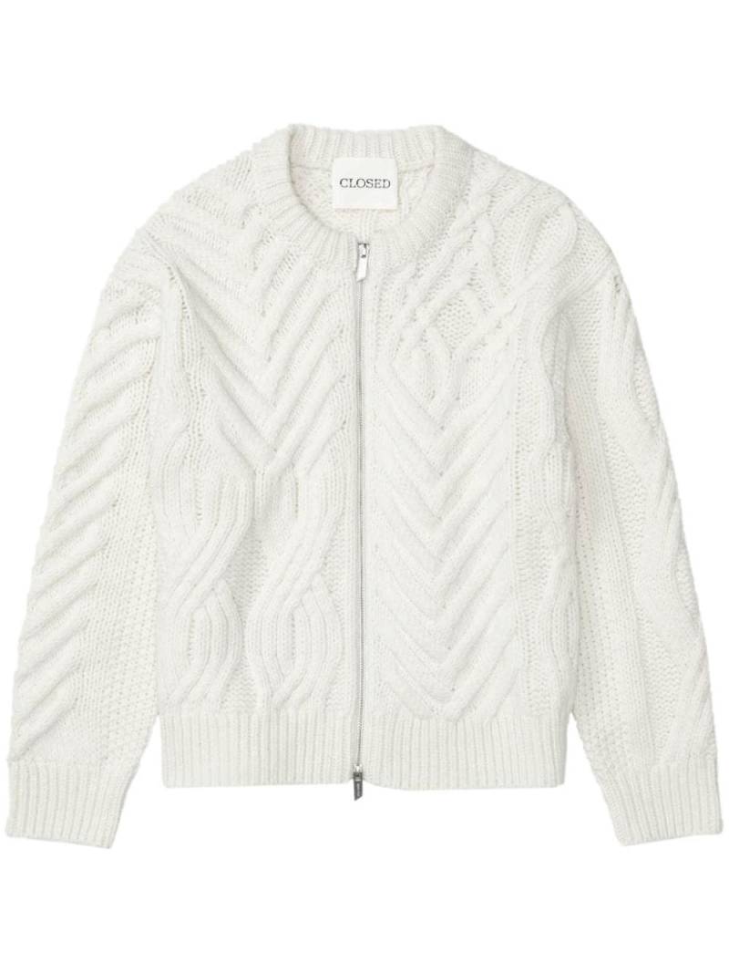 Closed cable-knit zipped cardigan - White von Closed