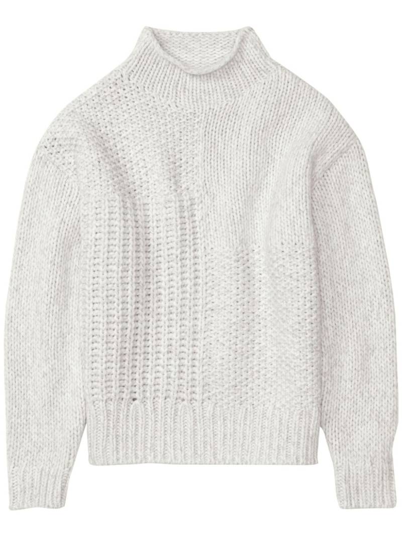 Closed contrast-stitch wool jumper - White von Closed