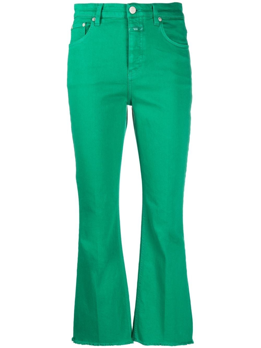 Closed cropped bootcut raw-hem jeans - Green von Closed