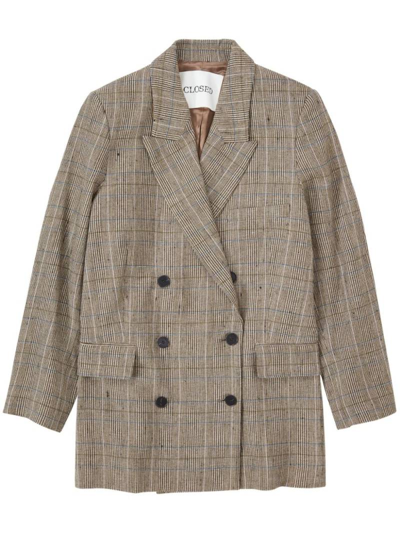 Closed double-breasted checked blazer - Brown von Closed