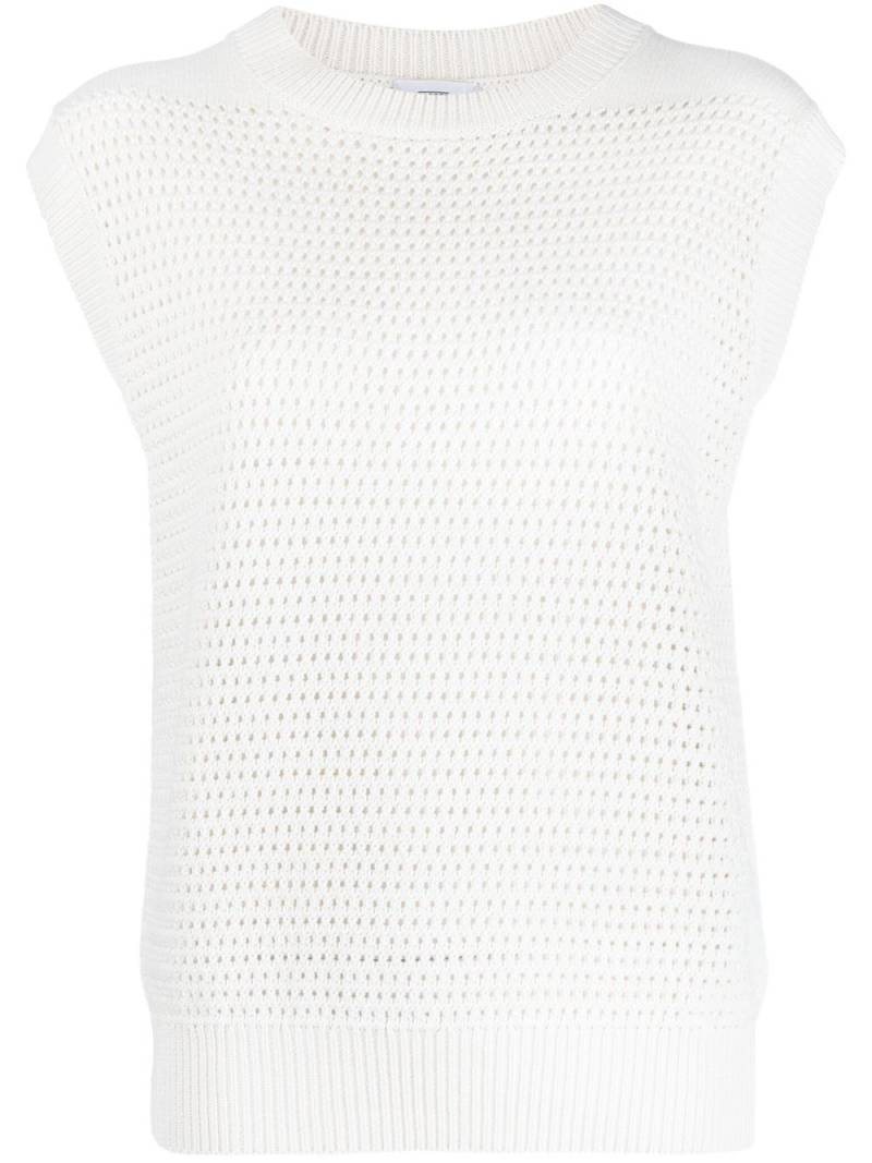 Closed honeycomb-knit crew-neck vest - Neutrals von Closed