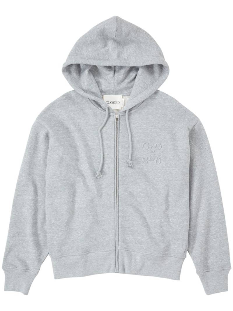 Closed logo-embossed hoodie - Grey von Closed