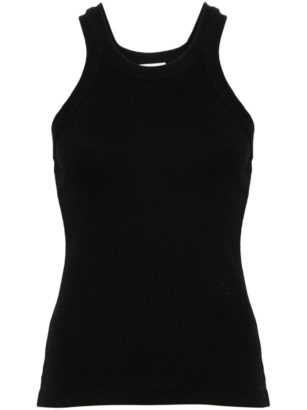 Closed logo-embroidered ribbed tank top - Black von Closed
