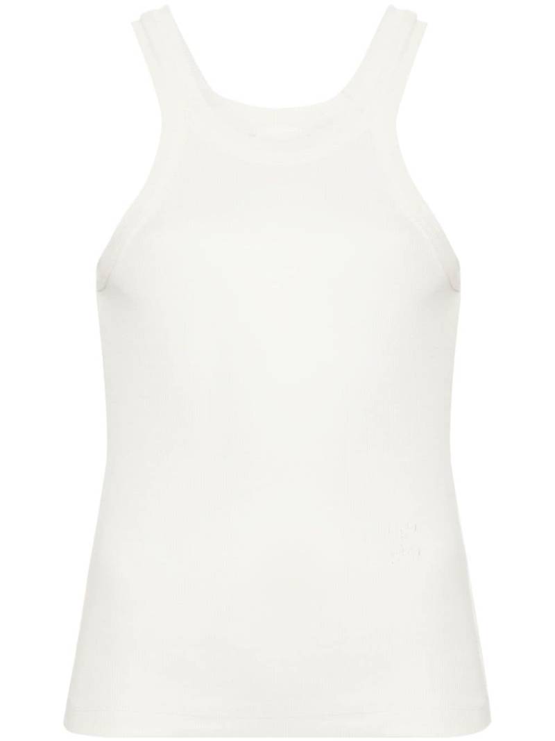 Closed logo-embroidered ribbed tank top - Neutrals von Closed