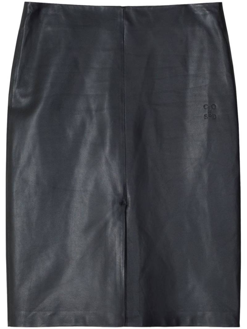 Closed logo-print leather midi skirt - Black von Closed