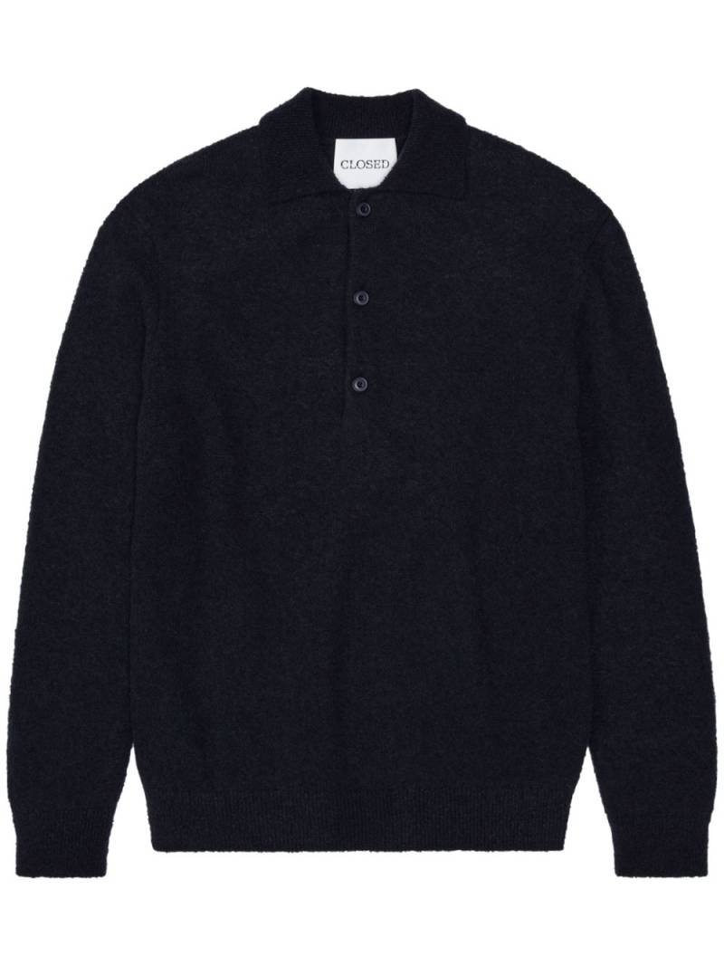 Closed long-sleeve wool polo shirt - Blue von Closed