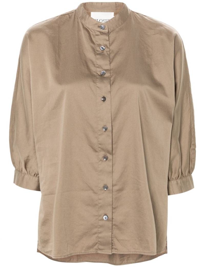 Closed pleat-detail cotton shirt - Brown von Closed