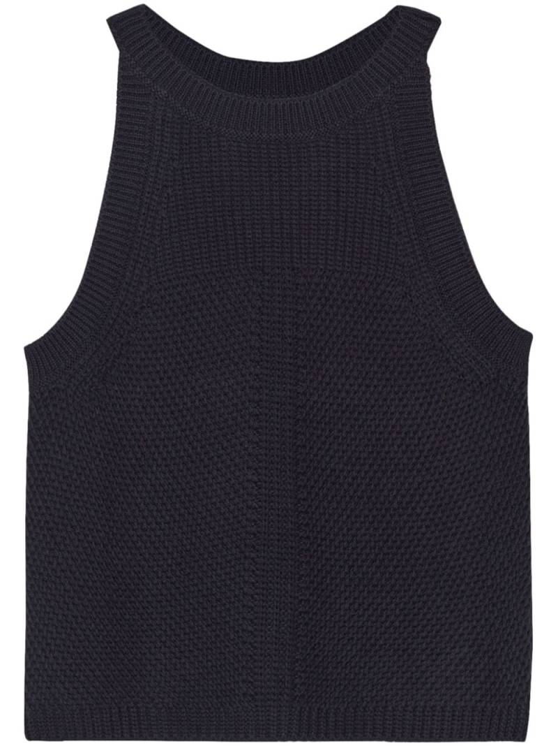 Closed ribbed-knit organic cotton tank top - Black von Closed