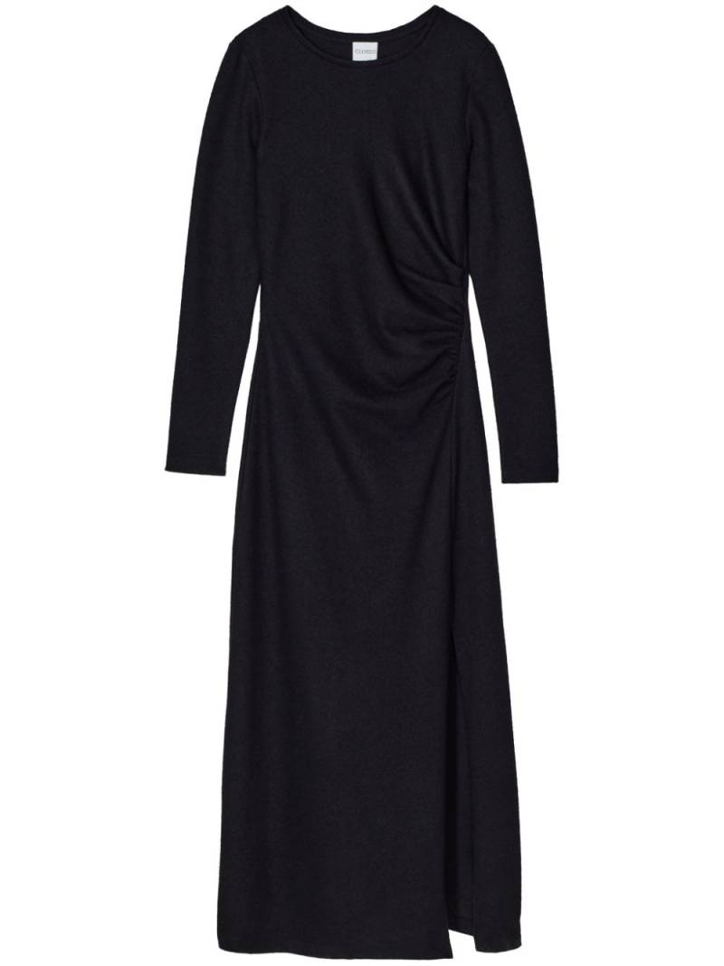 Closed round-neck draped maxi dress - Black von Closed