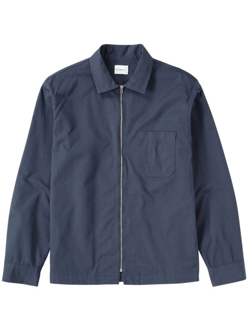 Closed zip-up organic-cotton shirt - Blue von Closed