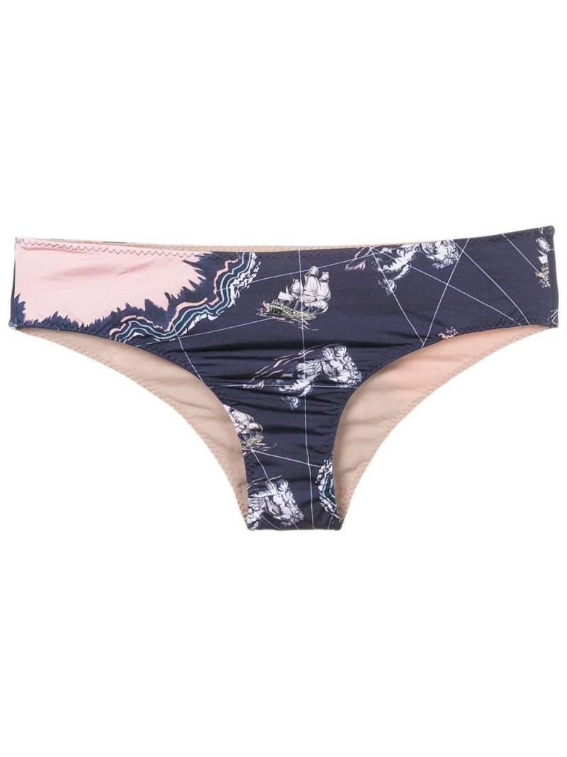 Clube Bossa Niarchos graphic-print bikini bottoms - Blue von Clube Bossa