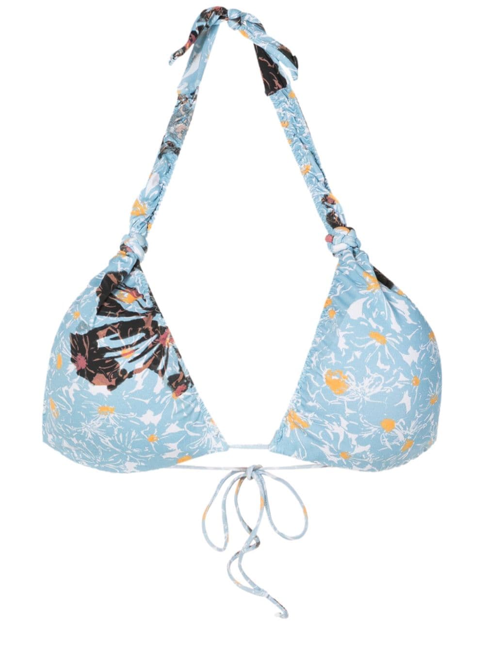 Clube Bossa Rings floral-print bikini top - Blue von Clube Bossa