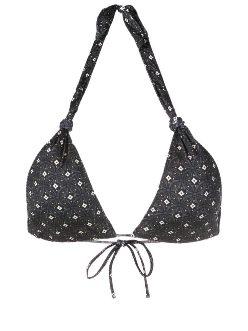 Clube Bossa Rings graphic-print bikini top - Black von Clube Bossa