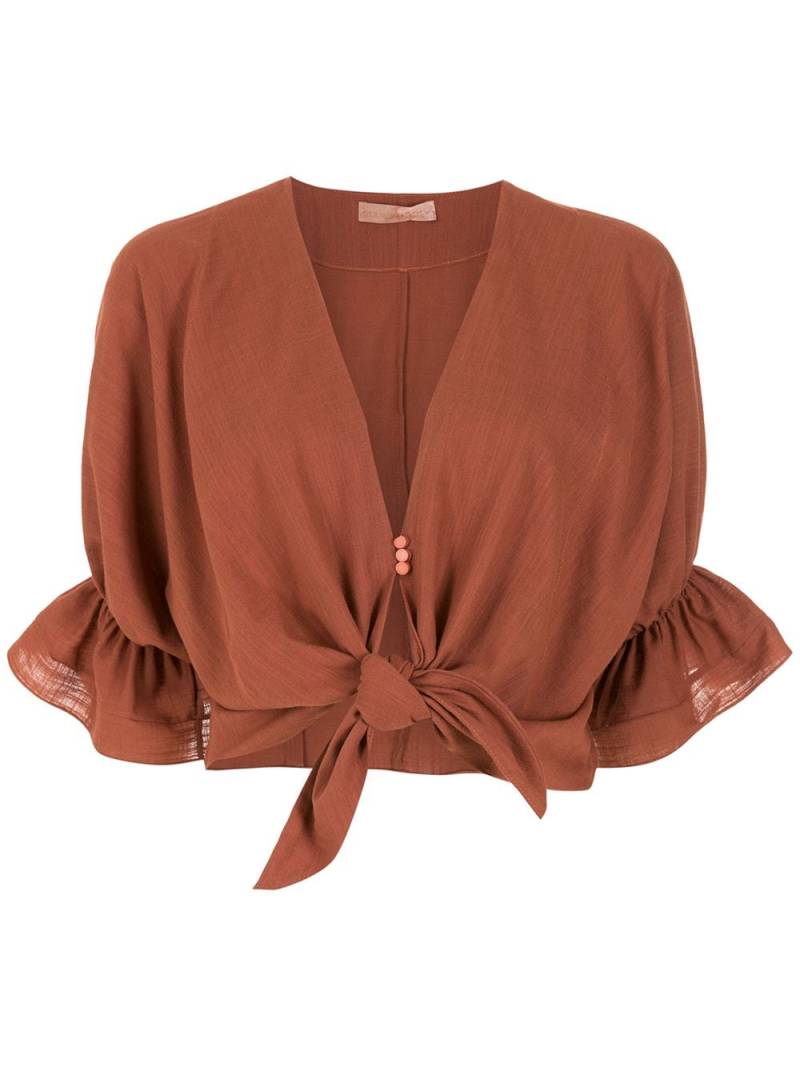 Clube Bossa Rubin tie-front blouse - Brown von Clube Bossa