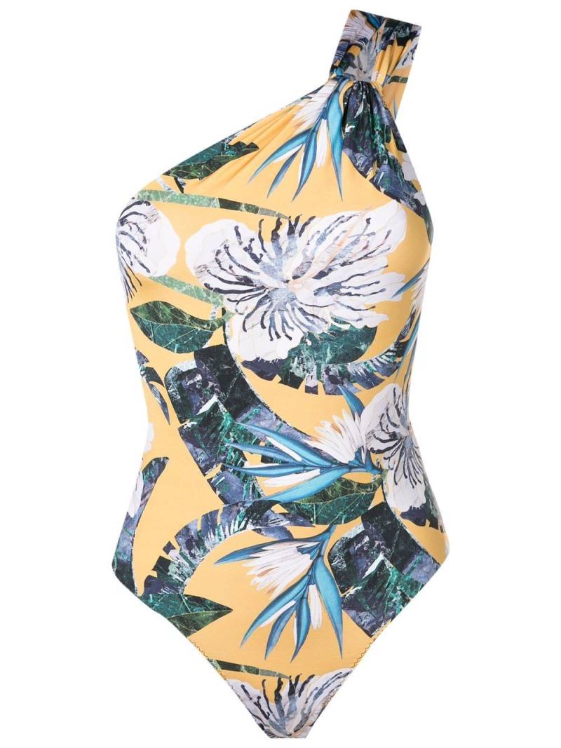 Clube Bossa asymmetric floral-print swimsuit - Yellow von Clube Bossa