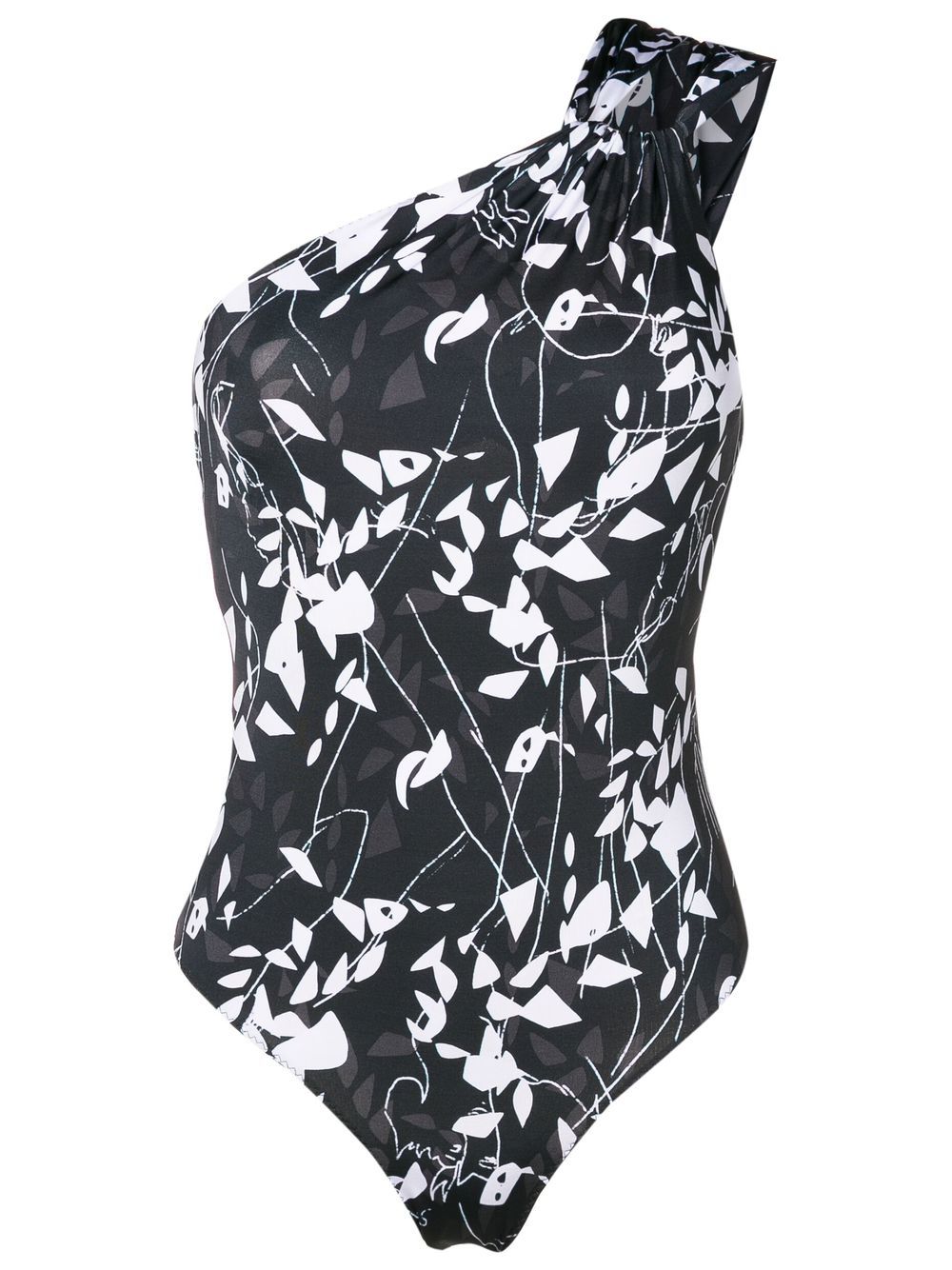 Clube Bossa asymmetric graphic-print swimsuit - Black von Clube Bossa