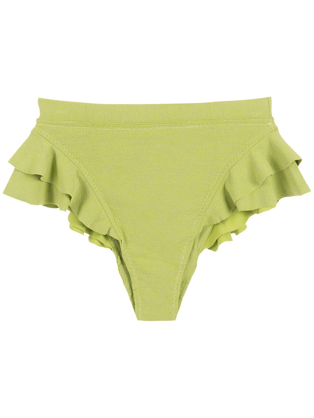 Clube Bossa ruffle-trimmed high-rise bikini bottoms - Green von Clube Bossa