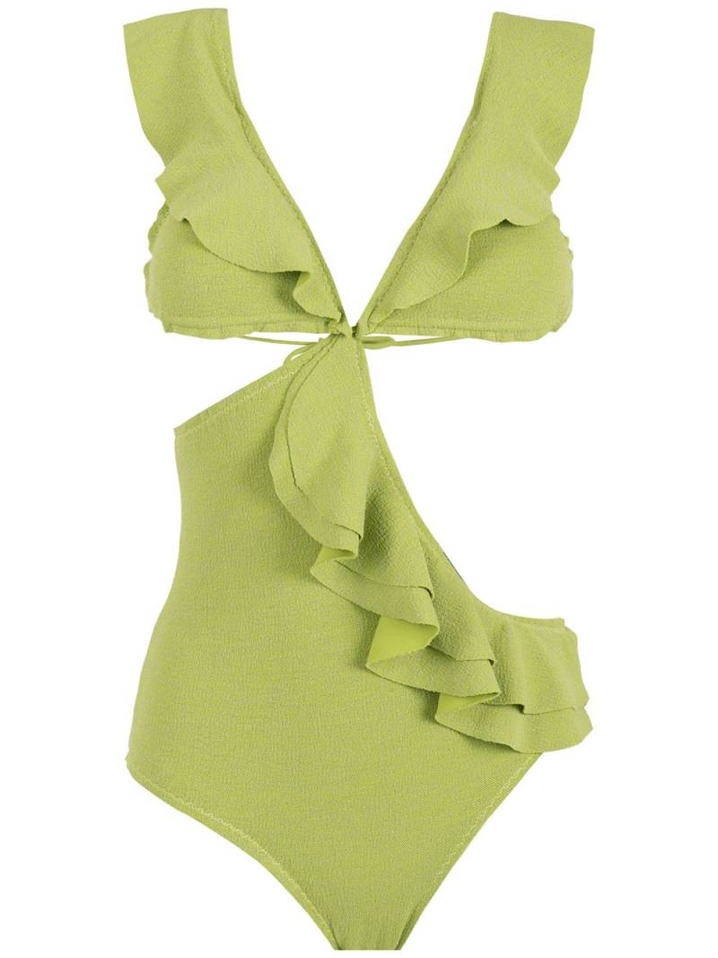 Clube Bossa ruffled cut-out swimsuit - Green von Clube Bossa