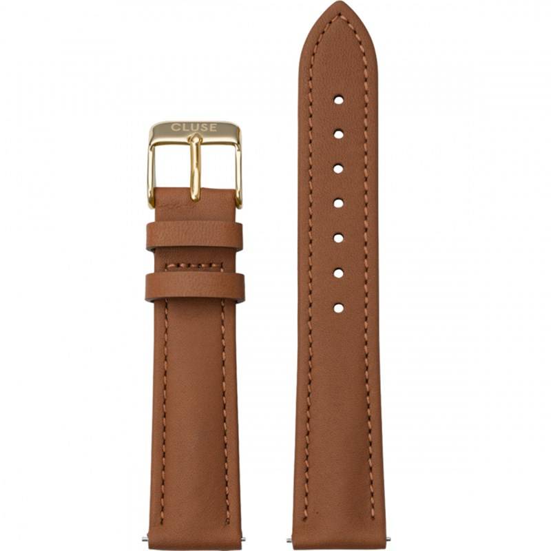 Cluse CS12311 Strap 18 mm, Leather Caramel, Gold von Cluse