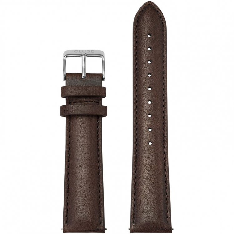 Cluse CS1408101065 Strap 20 mm Leather, Dark Brown/ Silver von Cluse