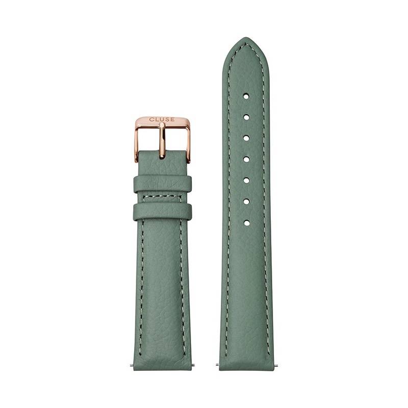 Black Friday Cluse CS1408101087 Strap 18 mm Leather, Stone Green/Rose Gold von Cluse