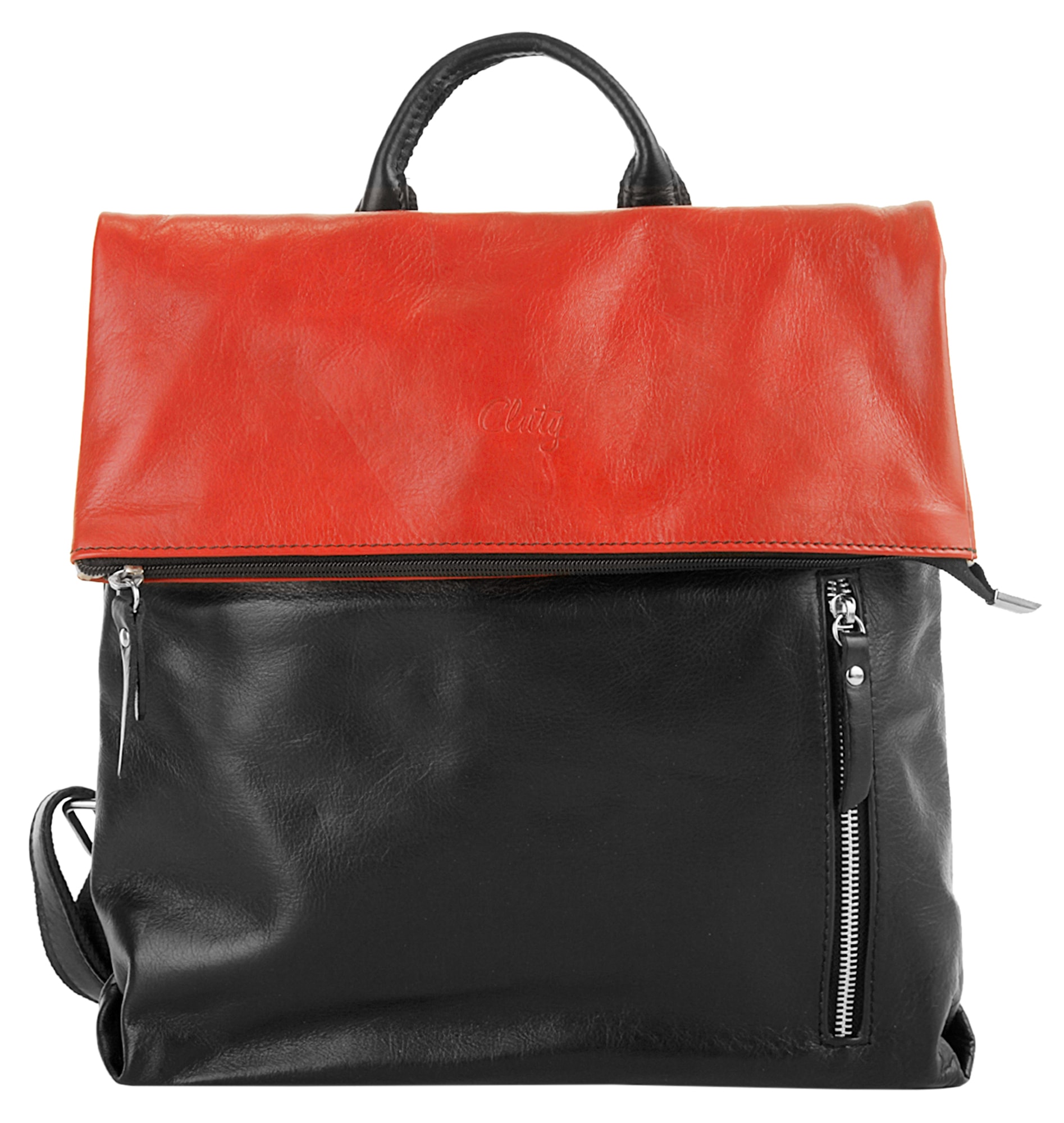 Cluty Cityrucksack, echt Leder, Made in Italy von Cluty