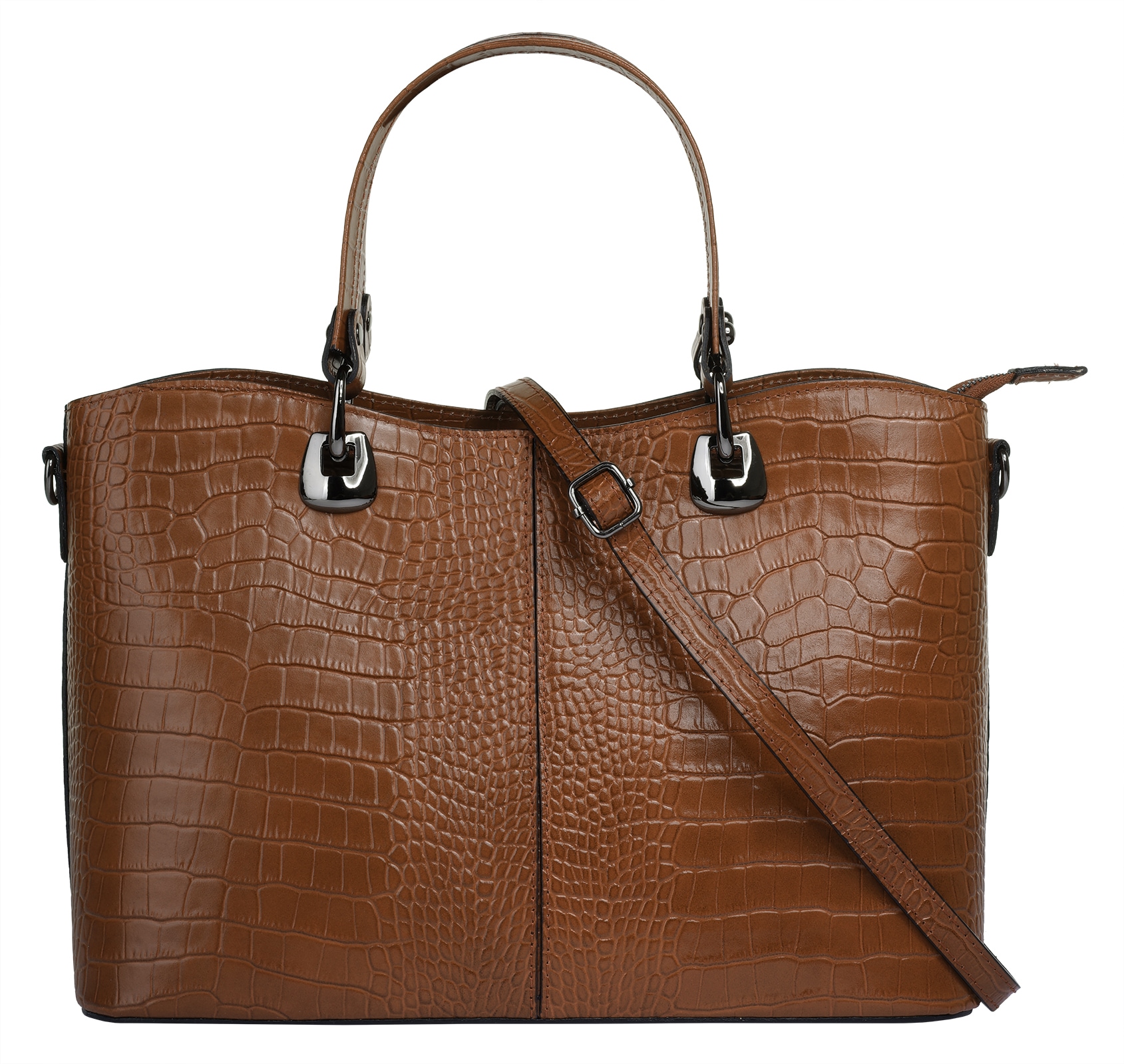 Cluty Henkeltasche, echt Leder, Made in Italy von Cluty