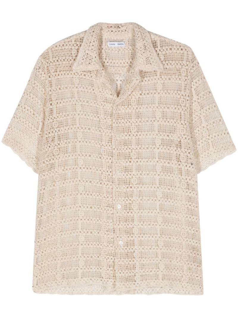 Cmmn Swdn crochet-knit cotton shirt - Neutrals von Cmmn Swdn