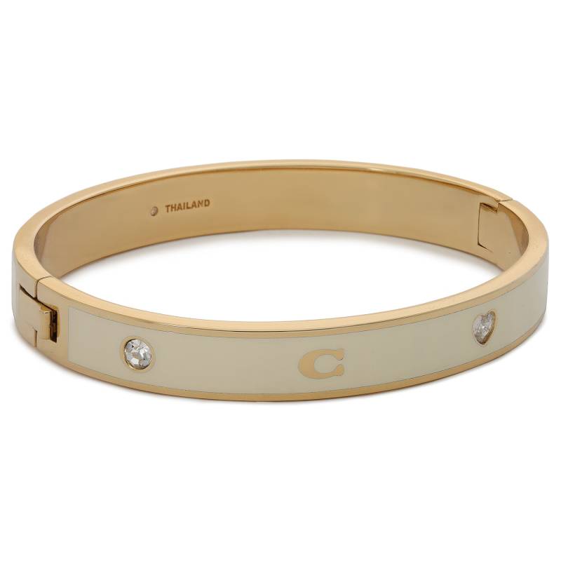 Armband Coach Enamel Horse & Carriage Hinged Bangle Bracelet 37479035GLD100 Goldfarben von Coach