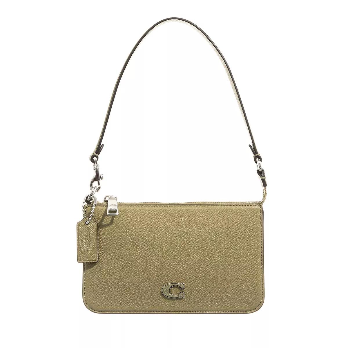 Coach Handtasche - Pouch Bag In Crossgrain Leather - Gr. unisize - in Grün - für Damen von Coach