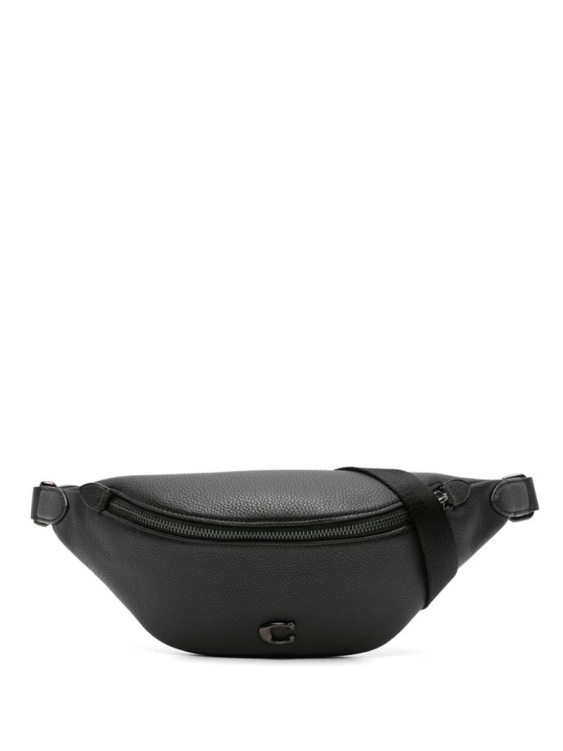 Coach League logo-plaque leather belt bag - Black von Coach