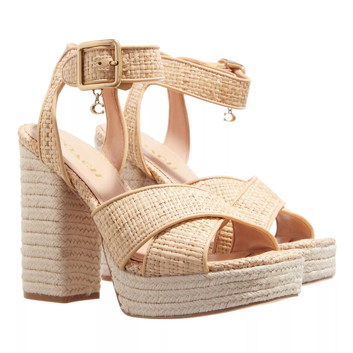 Coach Sandalen - Nelly Raffia Sandal - Gr. 36 (EU) - in Beige - für Damen von Coach