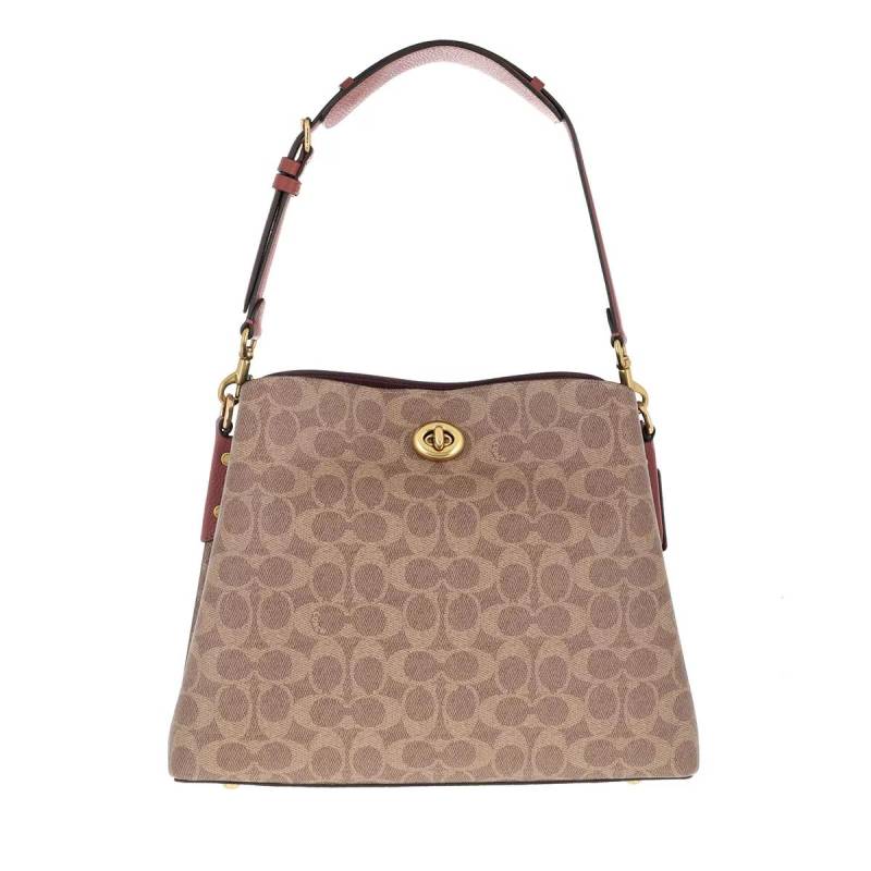 Coach Schultertasche - Coated Canvas Signature Willow Shoulder Bag - Gr. unisize - in Beige - für Damen von Coach