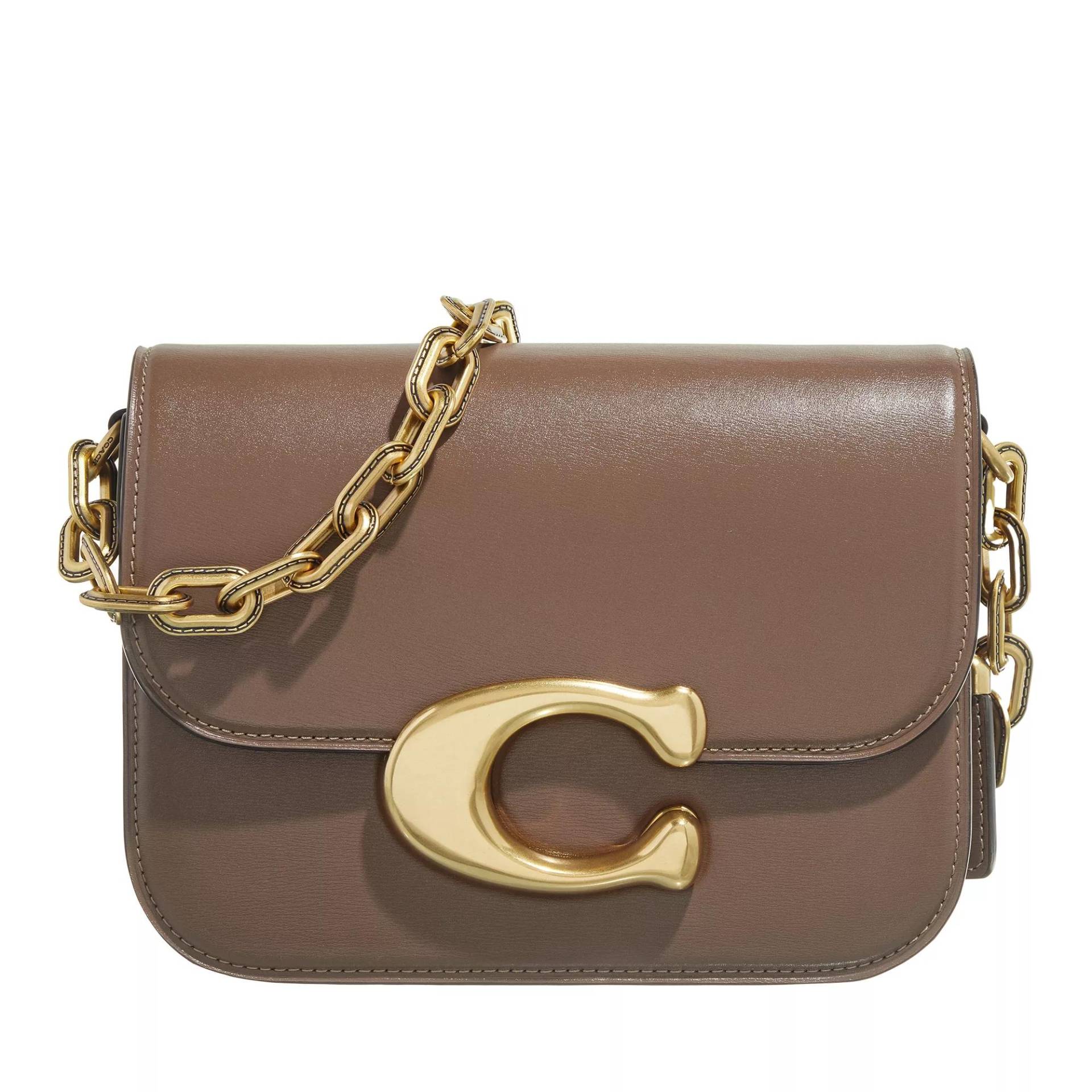 Coach Schultertasche - Luxe Refined Calf Idol Bag - Gr. unisize - in Taupe - für Damen von Coach