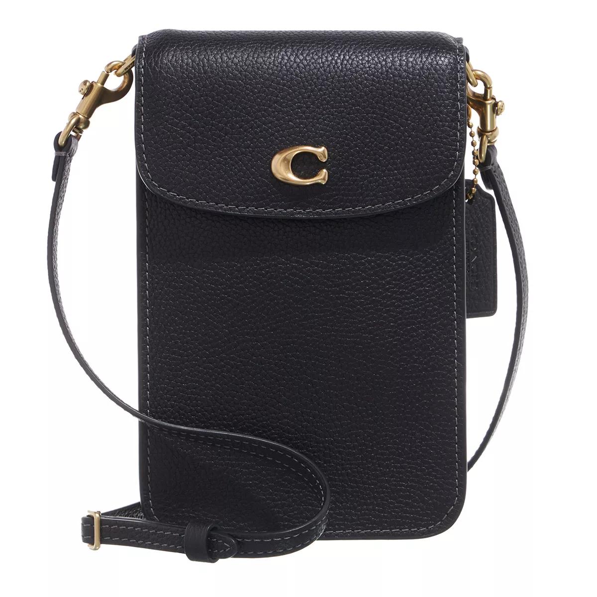 Coach Schultertasche - Polished Pebble Leather C Phone Crossbody - Gr. unisize - in Schwarz - für Damen von Coach