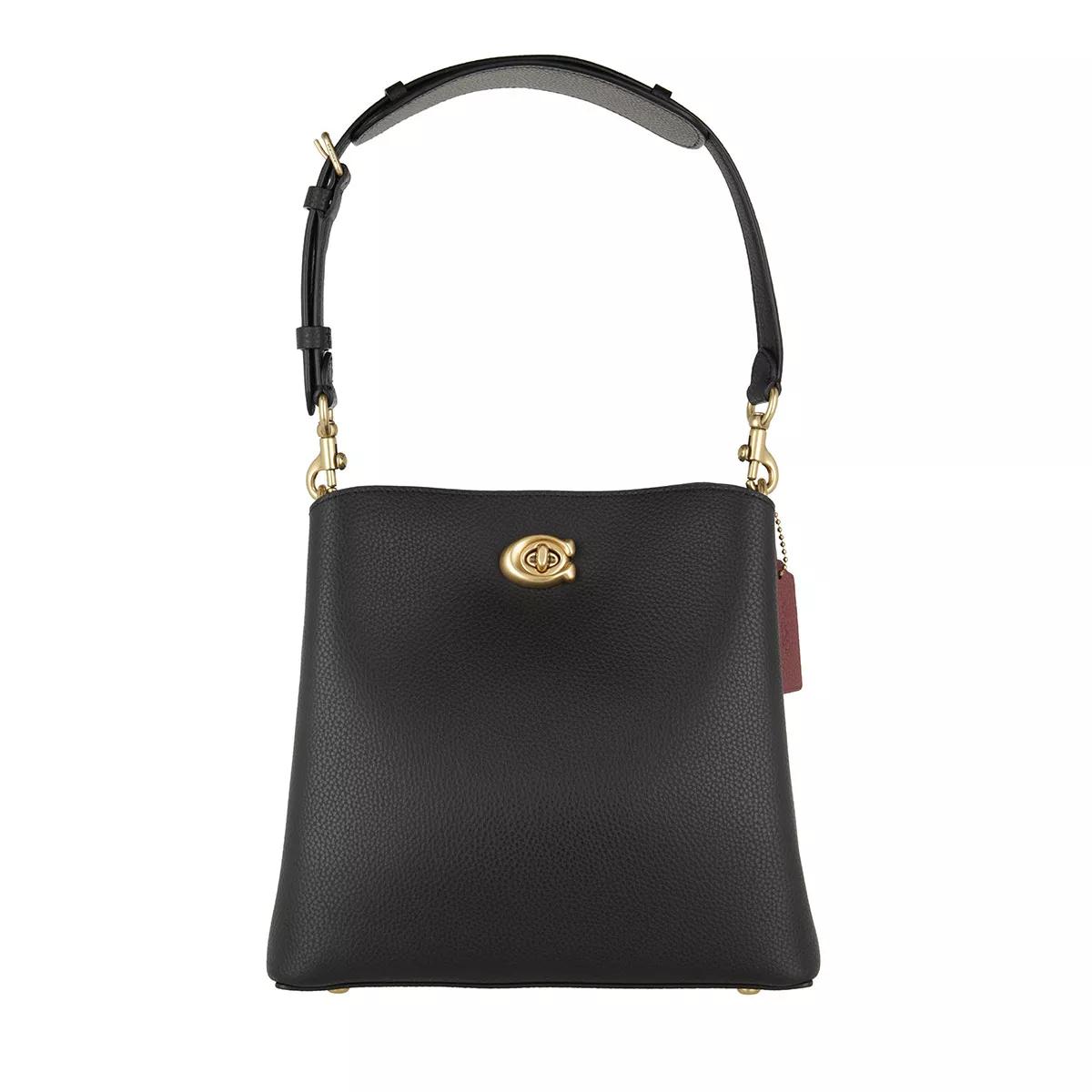 Coach Schultertasche - Polished Pebble Leather Willow Bucket Bag 21 - Gr. unisize - in Schwarz - für Damen von Coach