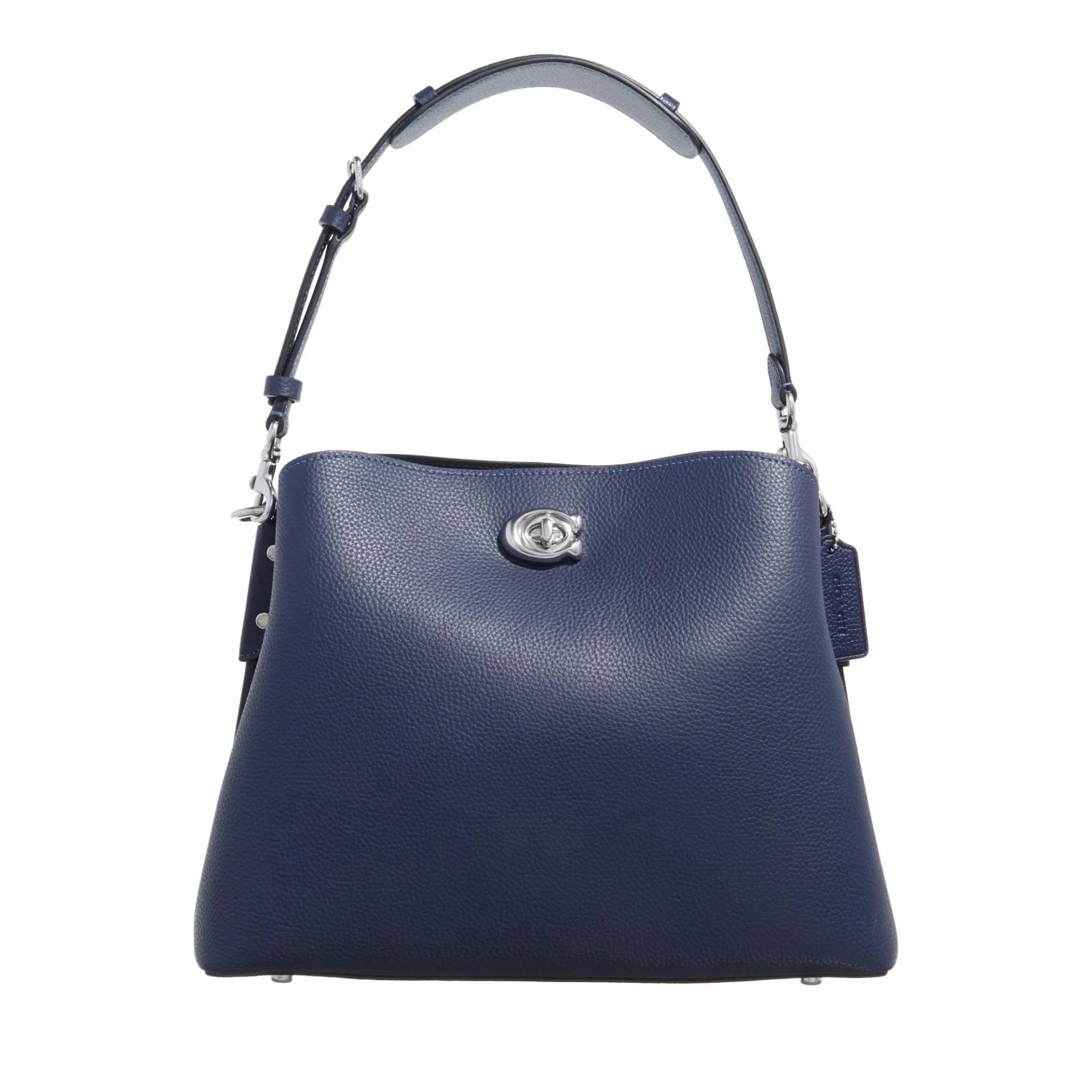 Coach Schultertasche - Polished Pebble Leather Willow Shoulder Bag - Gr. unisize - in Blau - für Damen von Coach