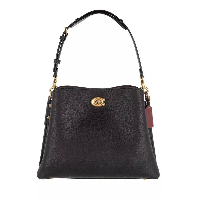 Coach Schultertasche - Polished Pebble Leather Willow Shoulder Bag - Gr. unisize - in Schwarz - für Damen von Coach