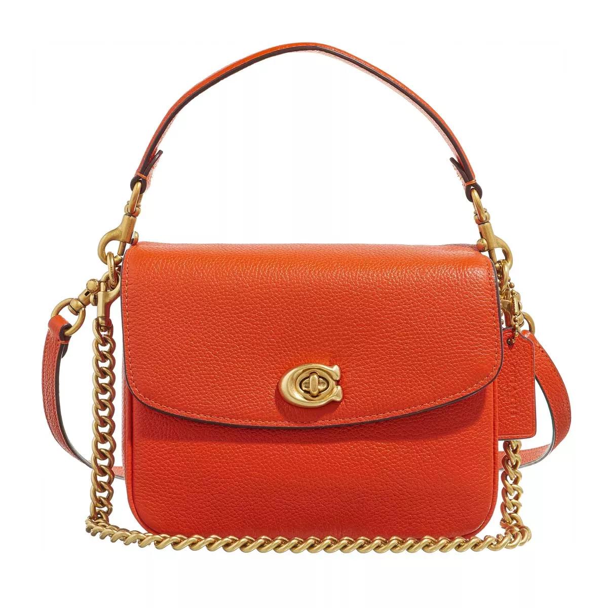 Coach Schultertasche - Polished Pebbled Leather Cassie Crossbody 19 - Gr. unisize - in Orange - für Damen von Coach